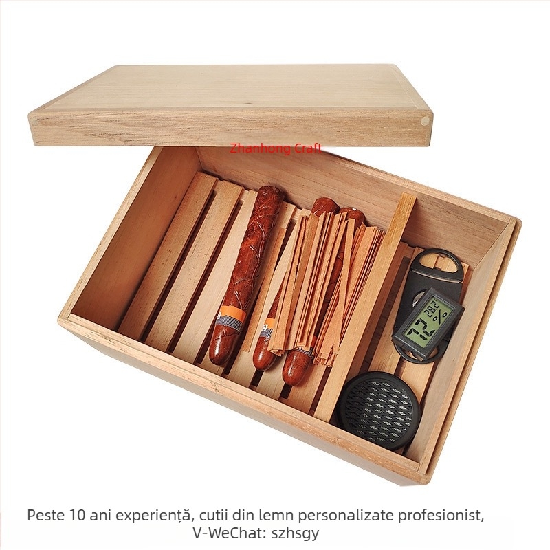 Bețe din cedru spaniol pentru trabucuri – Zhanhong, personalizabile, cu manual de utilizare, stil lux ușor, minimalist