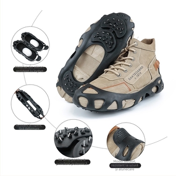 LX capace antiderapante pentru pantofi, gheare de gheață din silicon, ambalaj 50 buc.