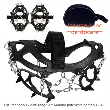 Cramponi anti-derapare pentru încălțăminte, 12 dinți, aluminiu, set de 50, Origine: China
