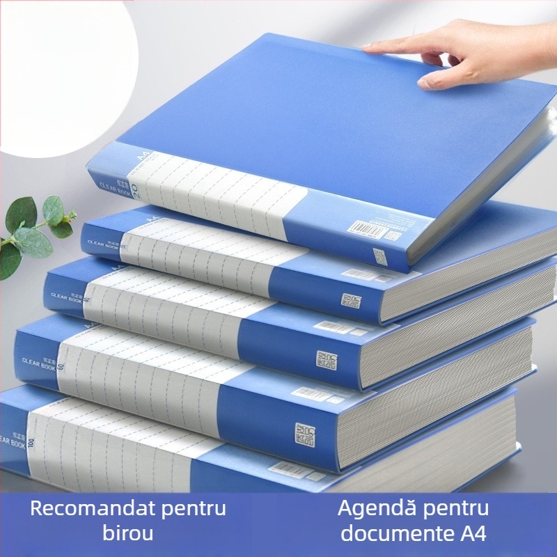 Dosar A4 PP cu pagini intercalate, transparent — 20/30/40/60/100 pagini