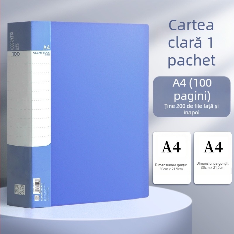 Dosar A4 PP cu pagini intercalate, transparent — 20/30/40/60/100 pagini