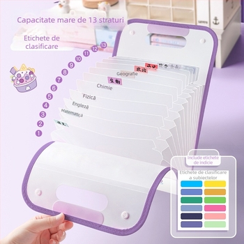 Kaba Bear organizator portabil de documente, material PP, 13 compartimente, grosime 13C, logo tipărit, personalizare disponibilă