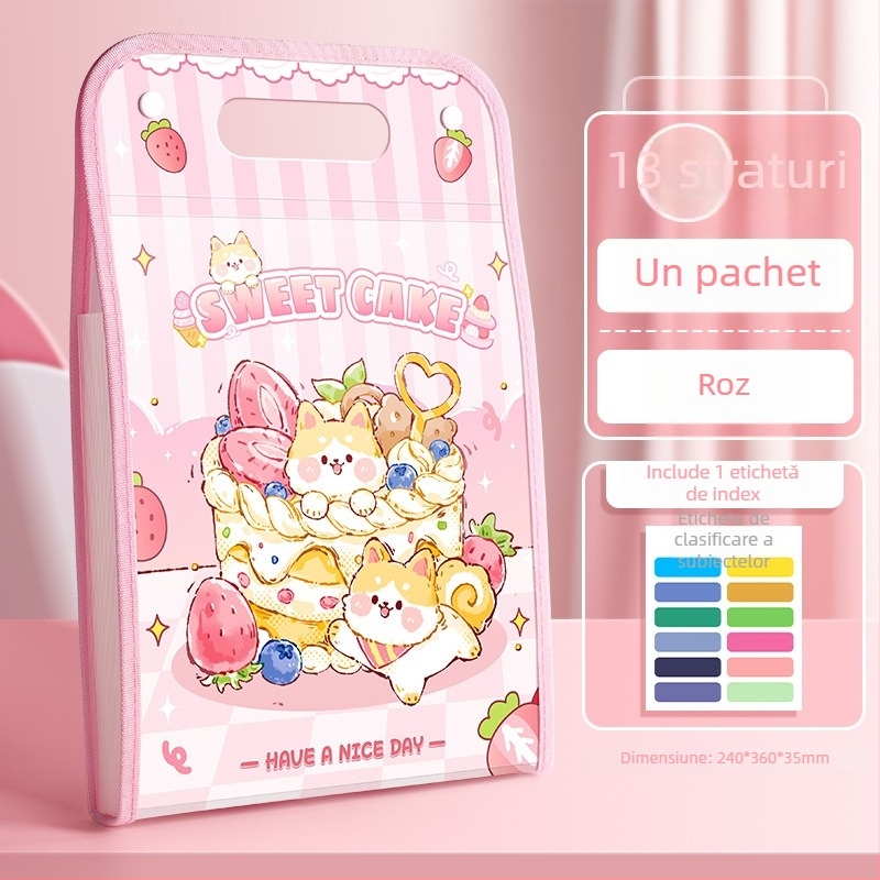 Kaba Bear organizator portabil de documente, material PP, 13 compartimente, grosime 13C, logo tipărit, personalizare disponibilă