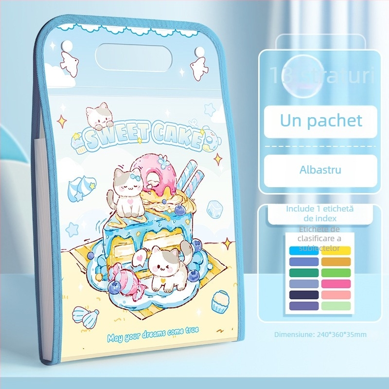 Kaba Bear organizator portabil de documente, material PP, 13 compartimente, grosime 13C, logo tipărit, personalizare disponibilă