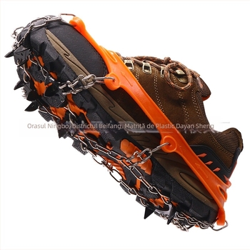 Protecții antiderapare pentru pantofi cu lanț de 15 dinți, Shengye, 10 bucăți pe ambalaj, etichetă privată licențiată