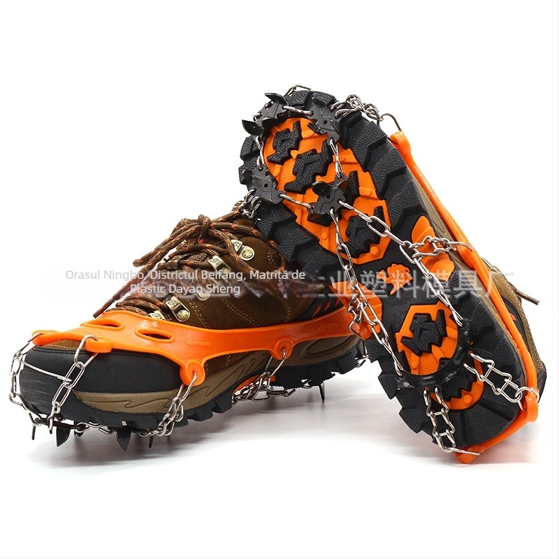 Protecții antiderapare pentru pantofi cu lanț de 15 dinți, Shengye, 10 bucăți pe ambalaj, etichetă privată licențiată