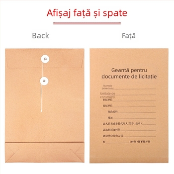 Geantă pentru documente de licitație, sigilată, capacitate mare, hârtie Kraft îngroșată, Haiboxin