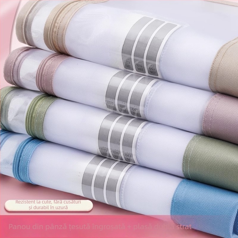 Geantă pentru fișiere din plasă de nailon, cu fermoar, strat dublu de plasă, capacitate mare