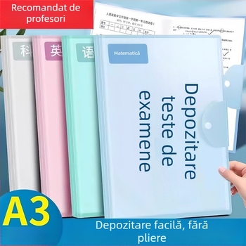 Organizator A3 pentru foi de test și dosar de învățare – Material plastic, Model A10633, Fără imprimare personalizată a siglei