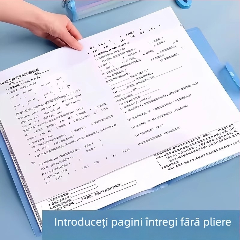 Organizator A3 pentru foi de test și dosar de învățare – Material plastic, Model A10633, Fără imprimare personalizată a siglei
