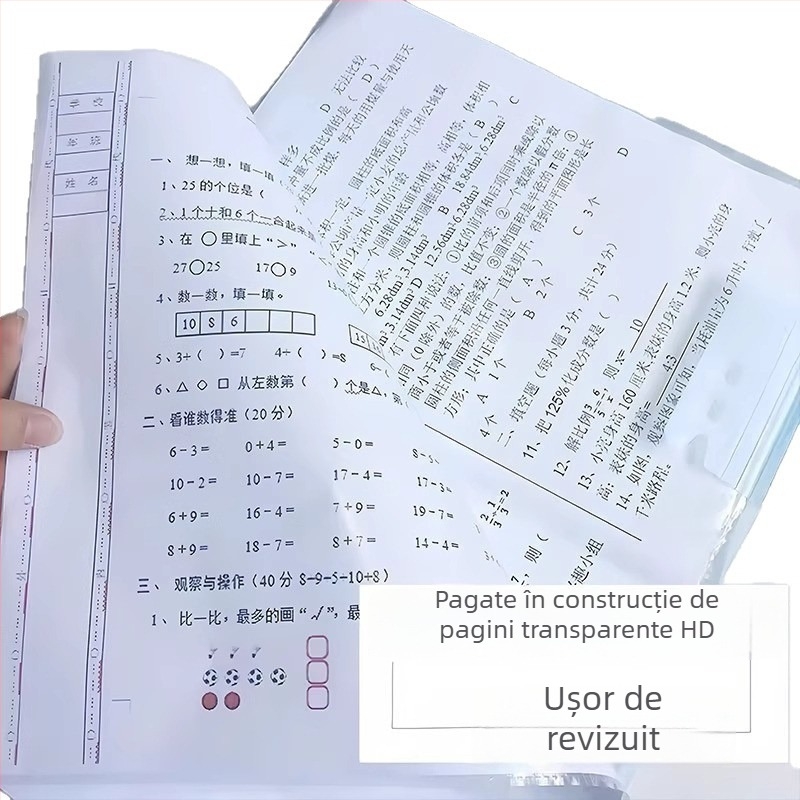Organizator A3 pentru foi de test și dosar de învățare – Material plastic, Model A10633, Fără imprimare personalizată a siglei