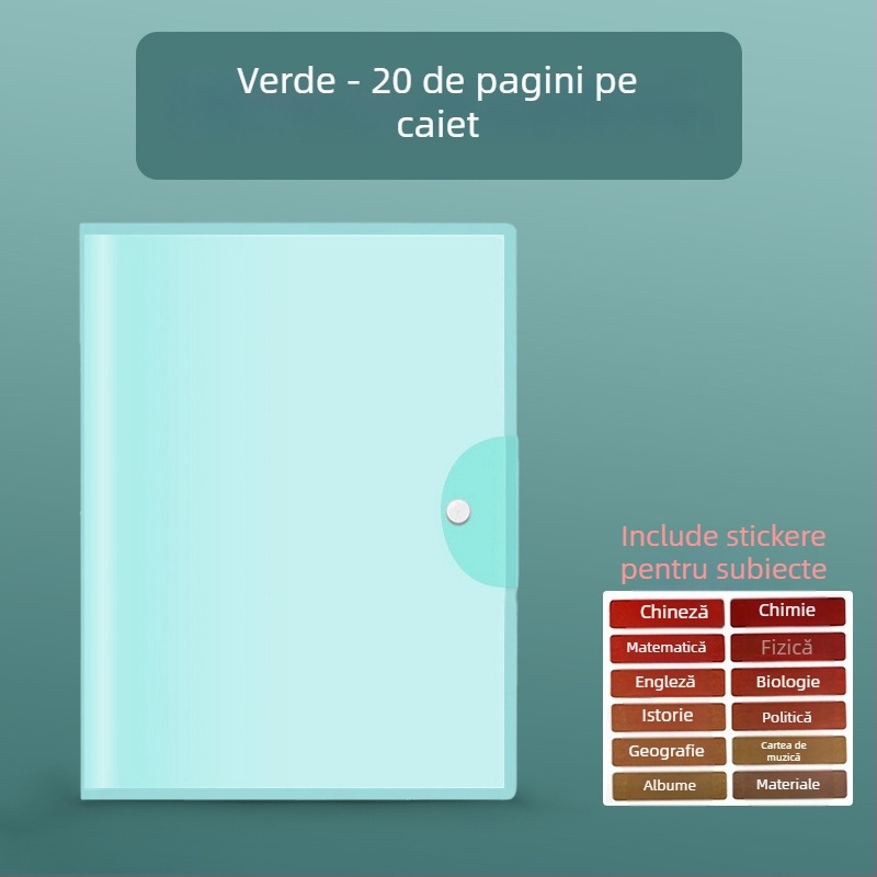 Organizator A3 pentru foi de test și dosar de învățare – Material plastic, Model A10633, Fără imprimare personalizată a siglei