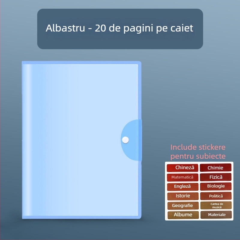Organizator A3 pentru foi de test și dosar de învățare – Material plastic, Model A10633, Fără imprimare personalizată a siglei