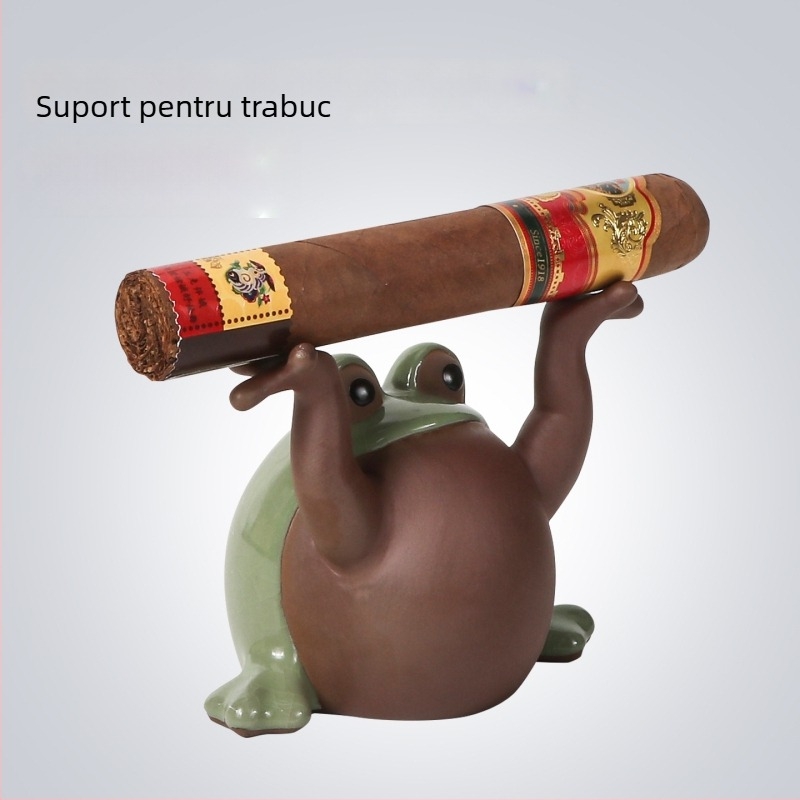 Suport pentru țigarete din rășină – broască desen animat, personalizabil, Huadou
