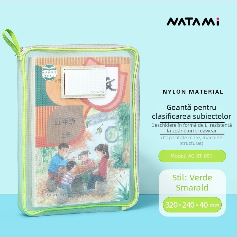 NATAMI Geantă din plasă de nailon pentru clasificarea disciplinelor, fermoar, design pătrat, plasă în 3 straturi îngroșate