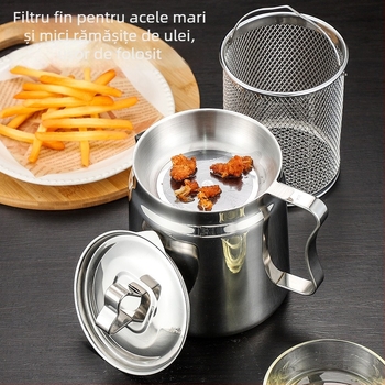 Shengrui recipient din oțel inoxidabil pentru filtrare și depozitare de ulei, stil modern minimalist