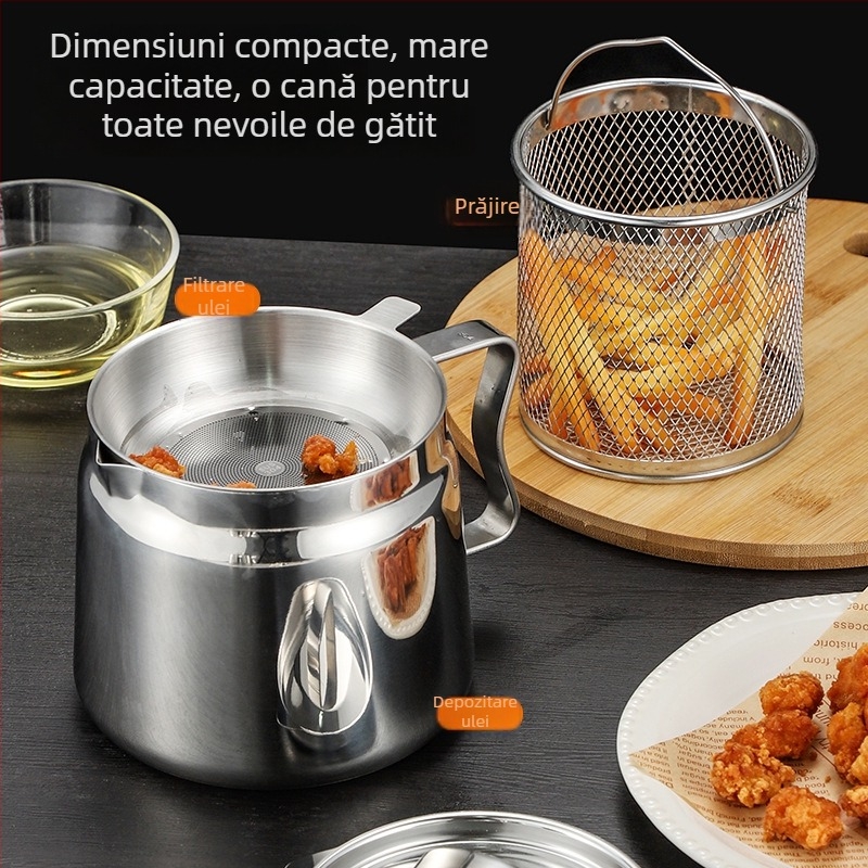 Shengrui recipient din oțel inoxidabil pentru filtrare și depozitare de ulei, stil modern minimalist