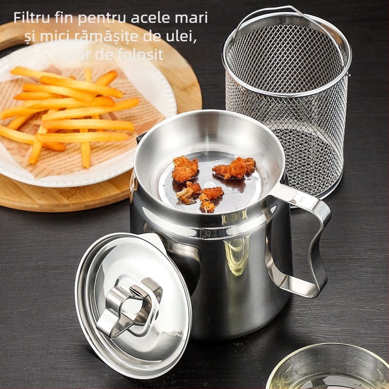 Shengrui recipient din oțel inoxidabil pentru filtrare și depozitare de ulei, stil modern minimalist