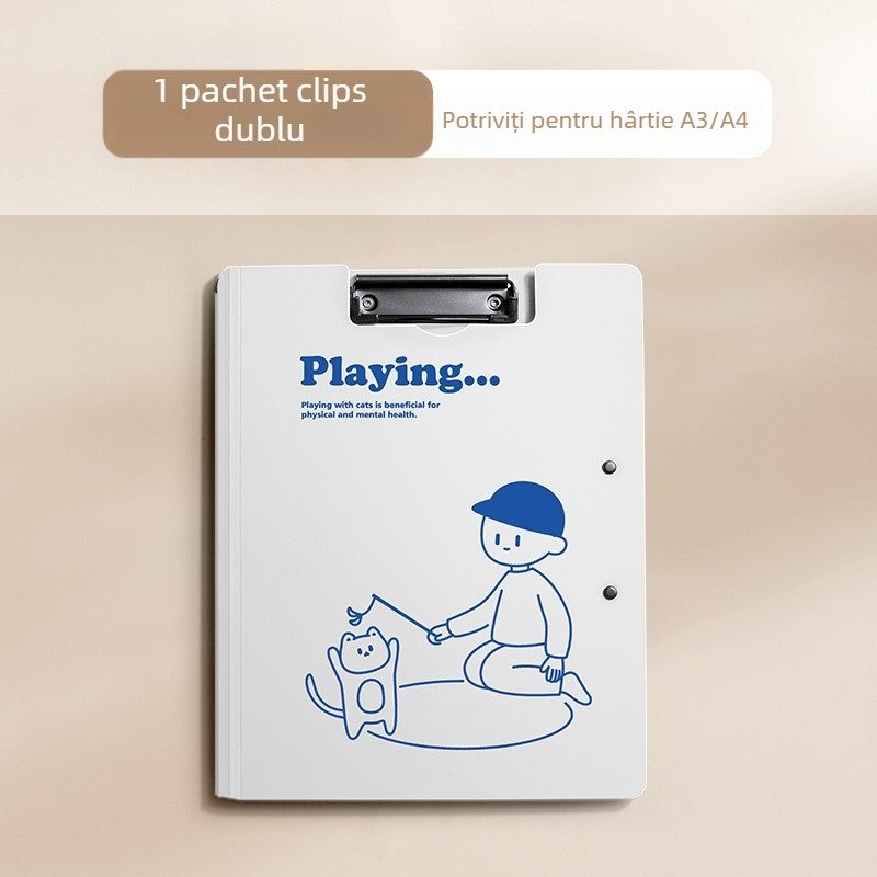 Clipboard A4 – Suport documente din plastic, clemă simplă, compatibil cu A4, 32×23,5 cm, grosime placă 50, organizator birou și școală