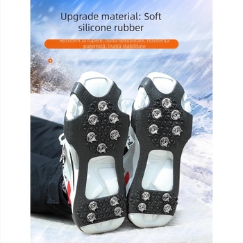 Cramponi pentru încălțăminte, anti-derapare, ușori pentru iarnă, 10 dinți, poliester