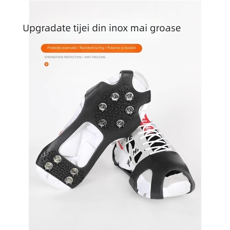 Cramponi pentru încălțăminte, anti-derapare, ușori pentru iarnă, 10 dinți, poliester