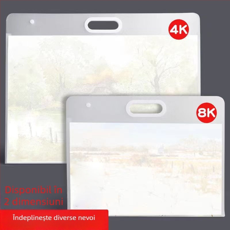 Portofoliu de artă portabil cu închidere Snap, material PP, 200 g, design caricatură