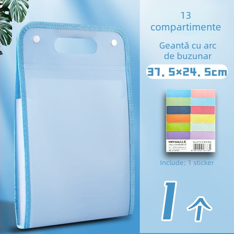 Geantă acordeon pentru documente, cu 13 compartimente, material PP, marcă Found, producător Yaxing