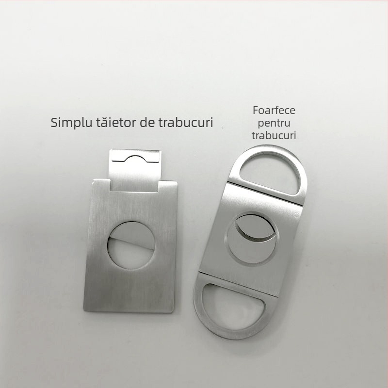 Tăietor de trabucuri - oțel inoxidabil, portabil, manual, design simplu, perforator