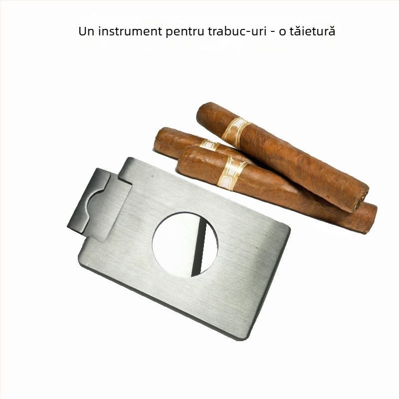 Tăietor de trabucuri - oțel inoxidabil, portabil, manual, design simplu, perforator