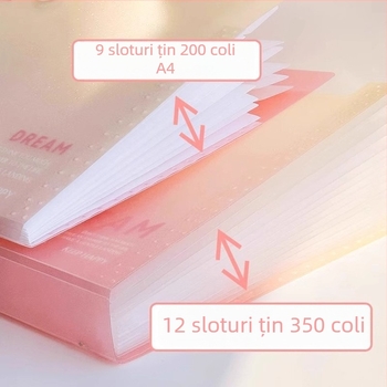 Zi Yi mapă pentru documente, 12 compartimente, PP material, design acordeon vertical, model ZL30372