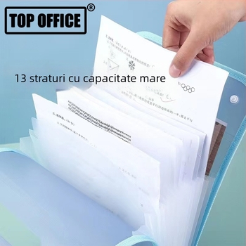 Mapă acordeon verticală pentru dosare, 13 compartimente, material PP, logo personalizat, procesare personalizată