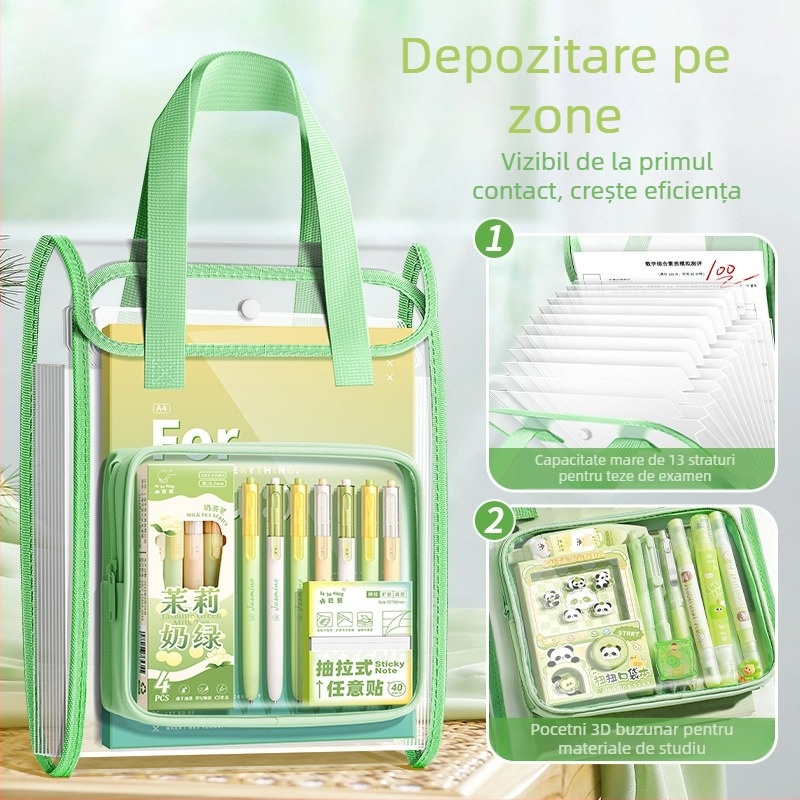 Kappa bear Kbx-7108 dosar acordeon PVC cu 13 compartimente pentru lucrări de examen