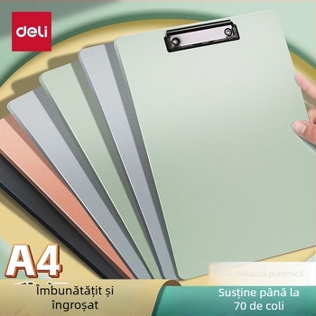 Deli PE122 Clipboard din plastic cu pad de scriere, format A4, clemă simplă
