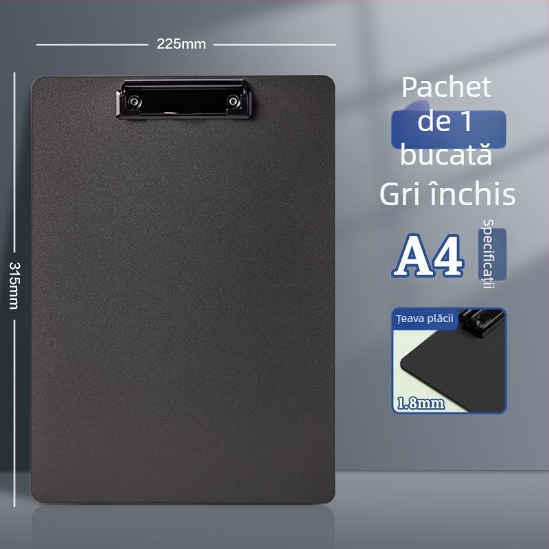 Deli PE122 Clipboard din plastic cu pad de scriere, format A4, clemă simplă