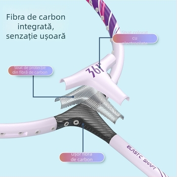 Set de două rachete badminton pentru adulți și copii — design ultra-ușor ofensiv, cadru din aliaj de fier, greutate 95–100 g, mâner G2