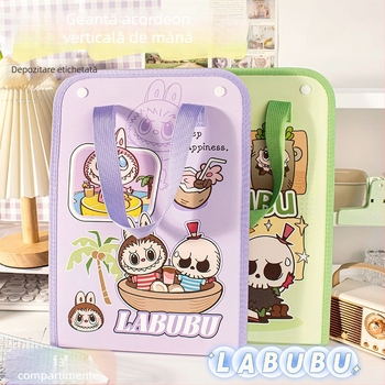 Labubu organizator acordeon cu 13 compartimente, din plastic, grosime 0,2 mm