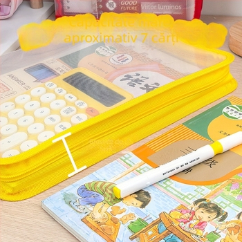 A4 geantă pentru documente cu fermoar, material plasă, formă 3D (Brand: Mesibo/Meixiaobao; Model: WJD-01; Material: Plasă; Stil: Fermoar; Formă: 3D)