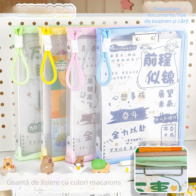 A4 geantă pentru documente cu fermoar, material plasă, formă 3D (Brand: Mesibo/Meixiaobao; Model: WJD-01; Material: Plasă; Stil: Fermoar; Formă: 3D)