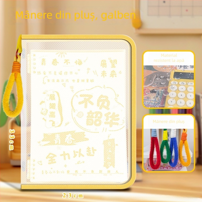 A4 geantă pentru documente cu fermoar, material plasă, formă 3D (Brand: Mesibo/Meixiaobao; Model: WJD-01; Material: Plasă; Stil: Fermoar; Formă: 3D)