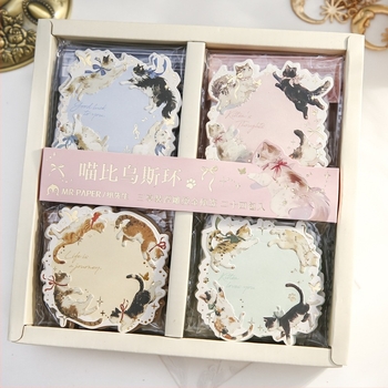 MR.Paper Note adezive cu aur în relief – Catbus Ring, Temă pisică în stil coreean, Formă neregulată, 3 în 1; XS13623; Lipire: Nu; Formă: Cărămidă de hârtie