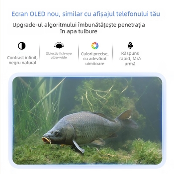 Cameră subacvatică HD pentru pescuit, interval de adâncime 0.6-30 m, alimentare DC 10-18V, brand Fish Ring View, detector de pește