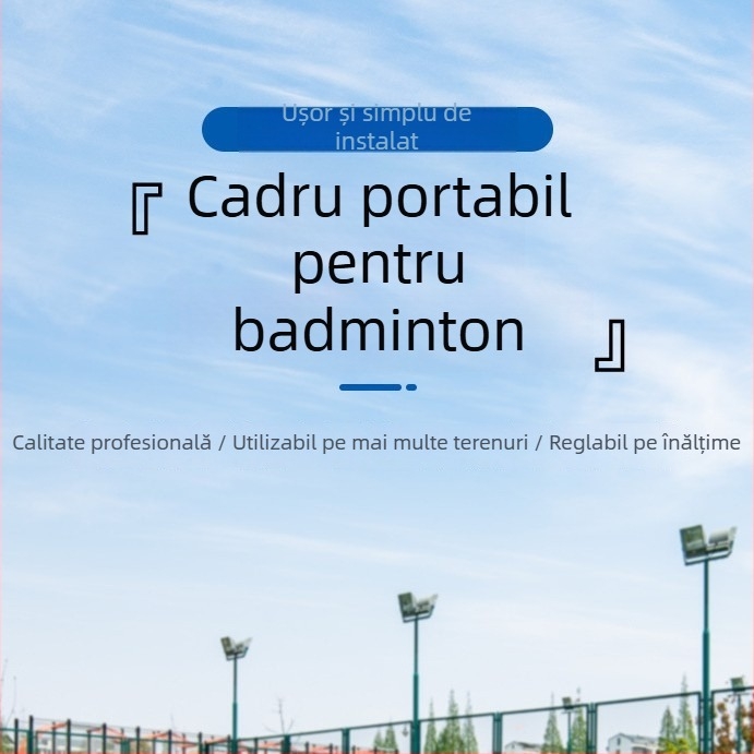 Plasă de badminton – Portabilă, movibilă, montaj ușor; Material: nylon, oțel; Potrivită pentru badminton și tenis de masă