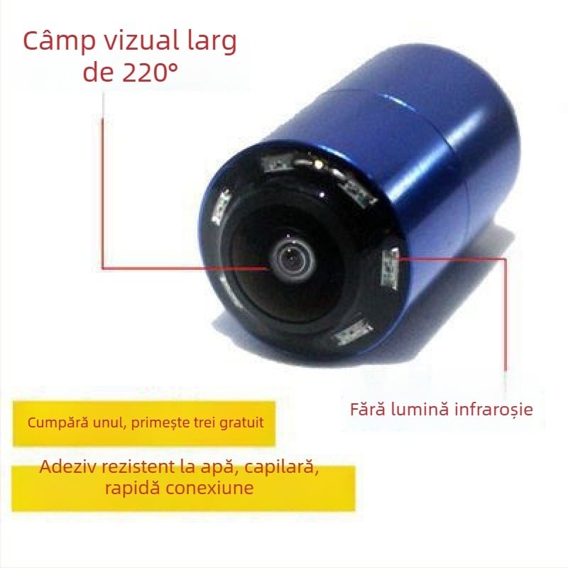 Cameră subacvatică de pescuit cu viziune nocturnă infraroșu, înaltă definiție, impermeabilă, interval de adâncime 0,6–500 m, detector de pește, încărcare tip