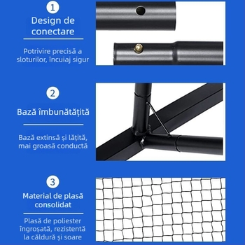 Cadru portabil pentru plasă pickleball pentru interior/exterior, standard de competiție