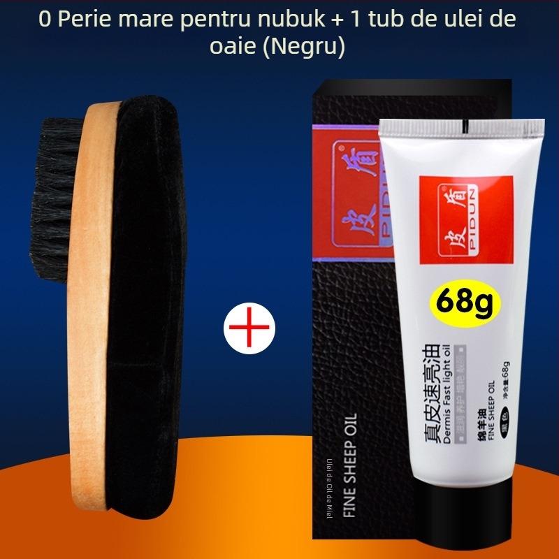 Perie pentru lustruirea pantofilor Zhongu, peri moi, cap de lustruire cu burete, mâner lung