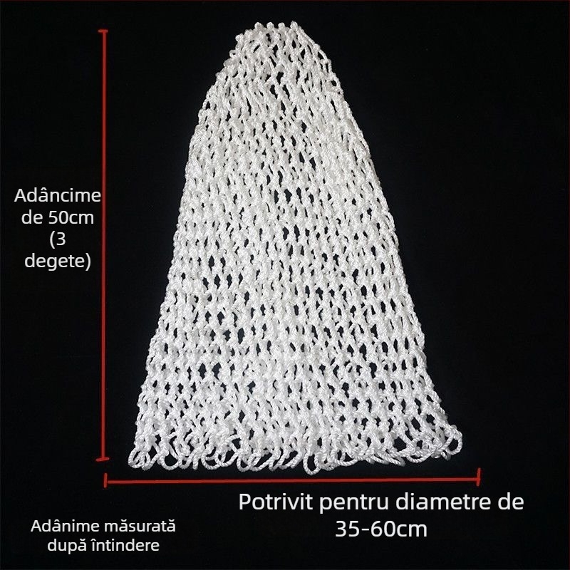 Sac de plasă din nylon, țesut manual – moale pentru pește, gros și durabil, cu accesorii pentru capul plasei