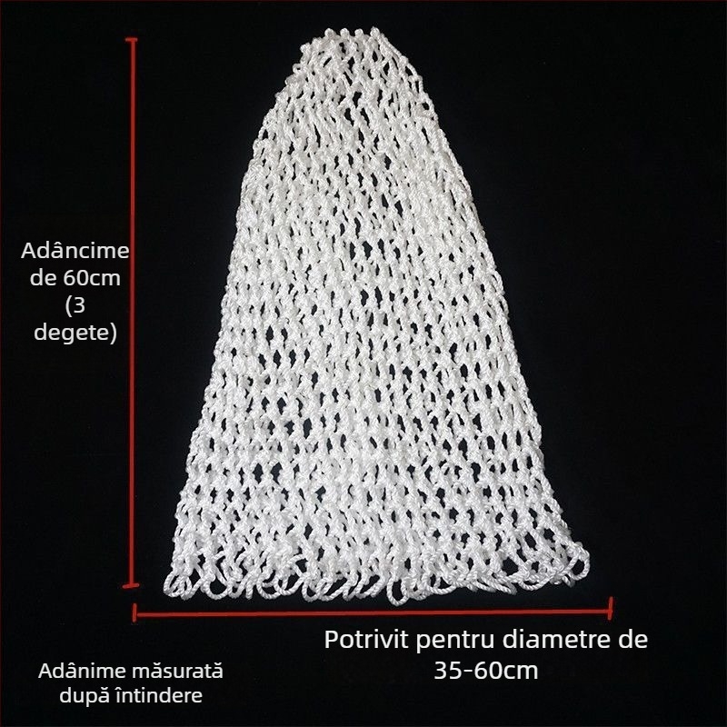 Sac de plasă din nylon, țesut manual – moale pentru pește, gros și durabil, cu accesorii pentru capul plasei