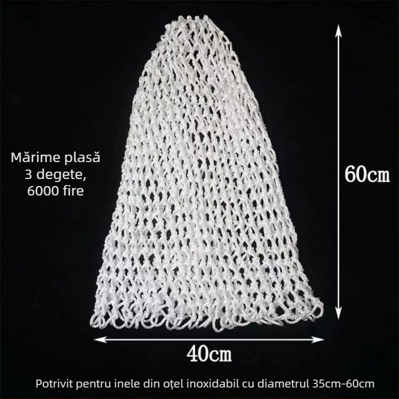 Sac de plasă din nylon, țesut manual – moale pentru pește, gros și durabil, cu accesorii pentru capul plasei