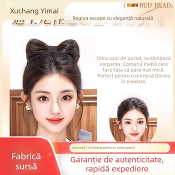 Perucă cu clips, stil antic/retro, material din sârmă cu temperatură înaltă, păr drept cu breton, Yimai