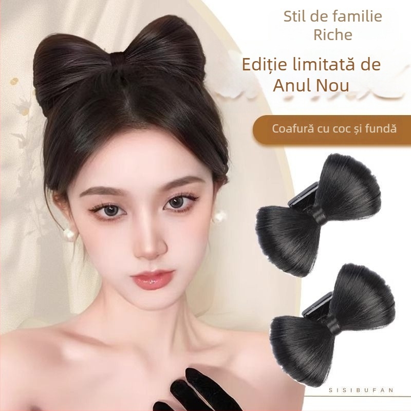 Perucă cu clips, stil antic/retro, material din sârmă cu temperatură înaltă, păr drept cu breton, Yimai